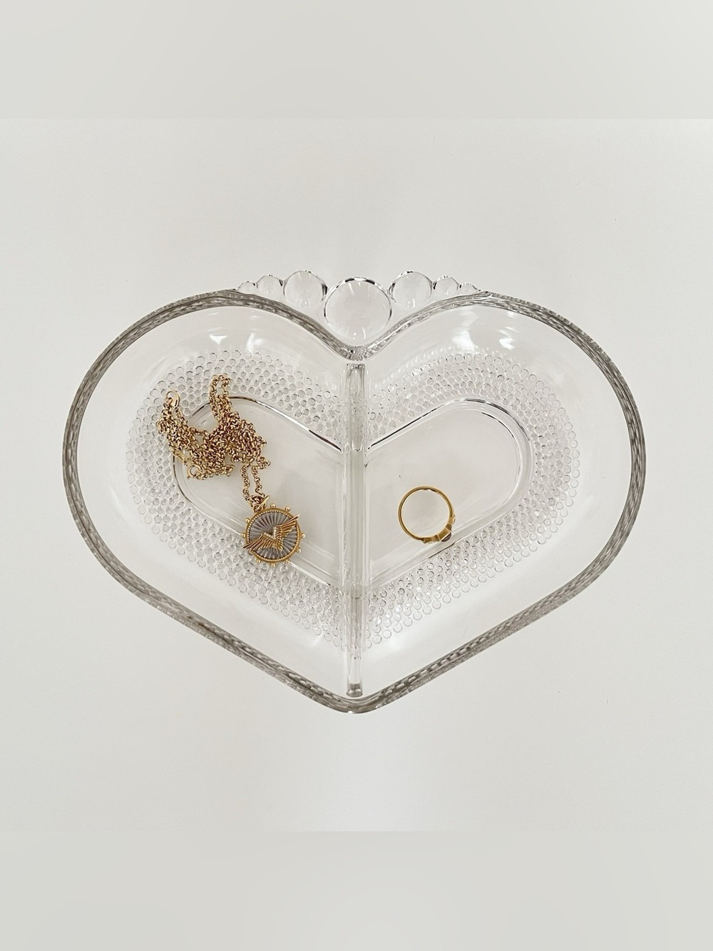 Vintage Duncan & Miller Clear Glass Heart Dish Jewelry Trinket Candy Valentine's